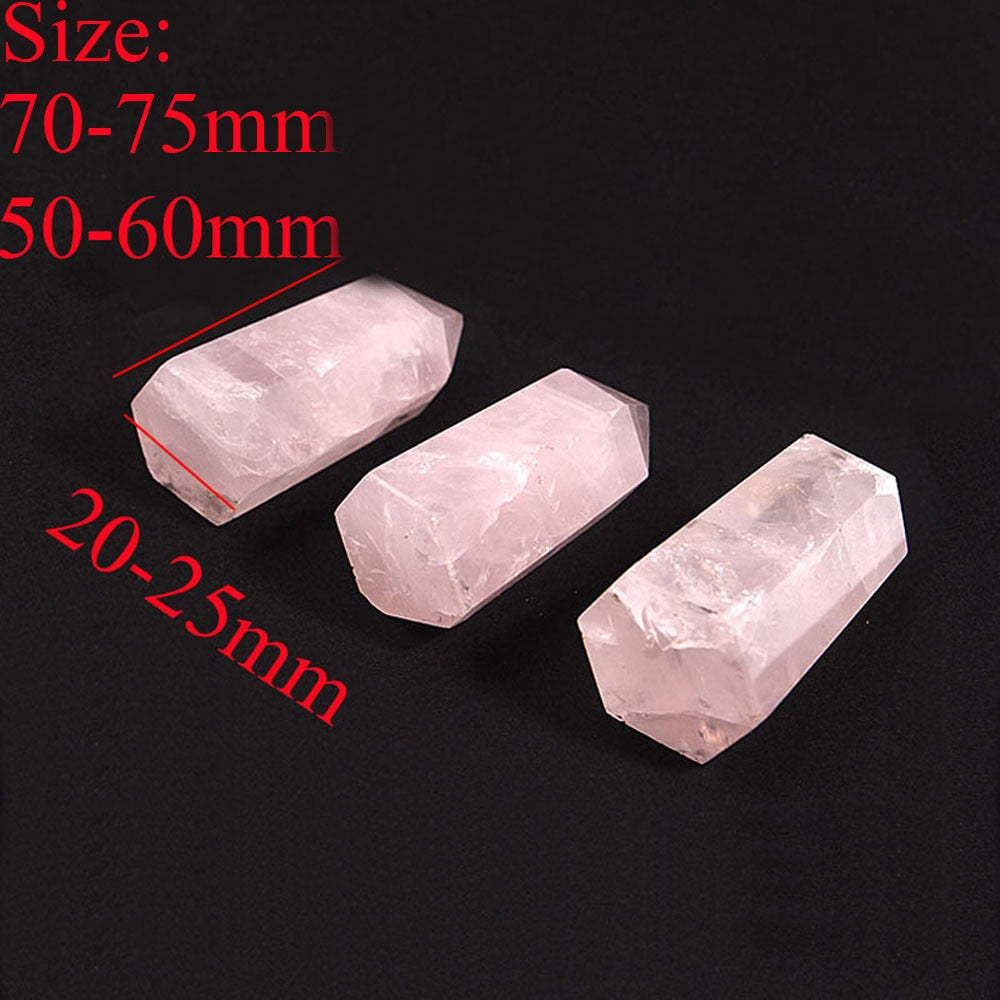 1PC Large 100% Natural Rock Pink Rose Quartz Point Healing Crystal Stone 50-60mm and 70-75mm Handmade Home Decor