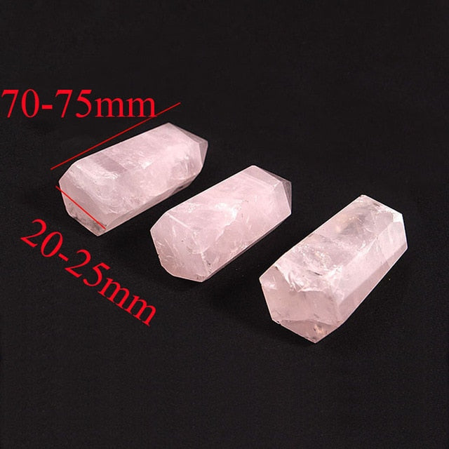 1PC Large 100% Natural Rock Pink Rose Quartz Point Healing Crystal Stone 50-60mm and 70-75mm Handmade Home Decor