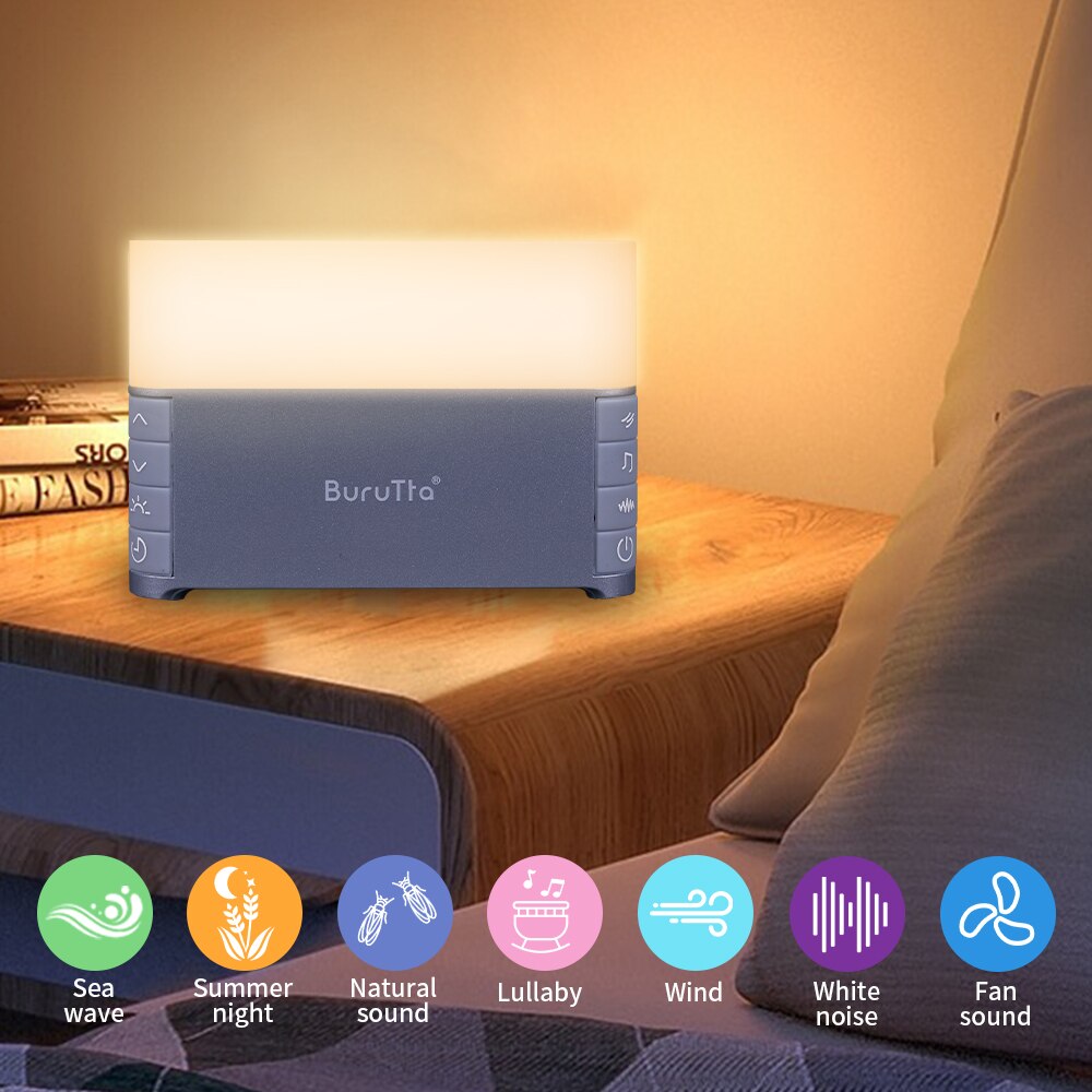 Sound Therapy Sleep Machine 39 Soothing Sounds Warm Night Light for Sleeping Timers White Noise Machine for Baby Adults Cordless