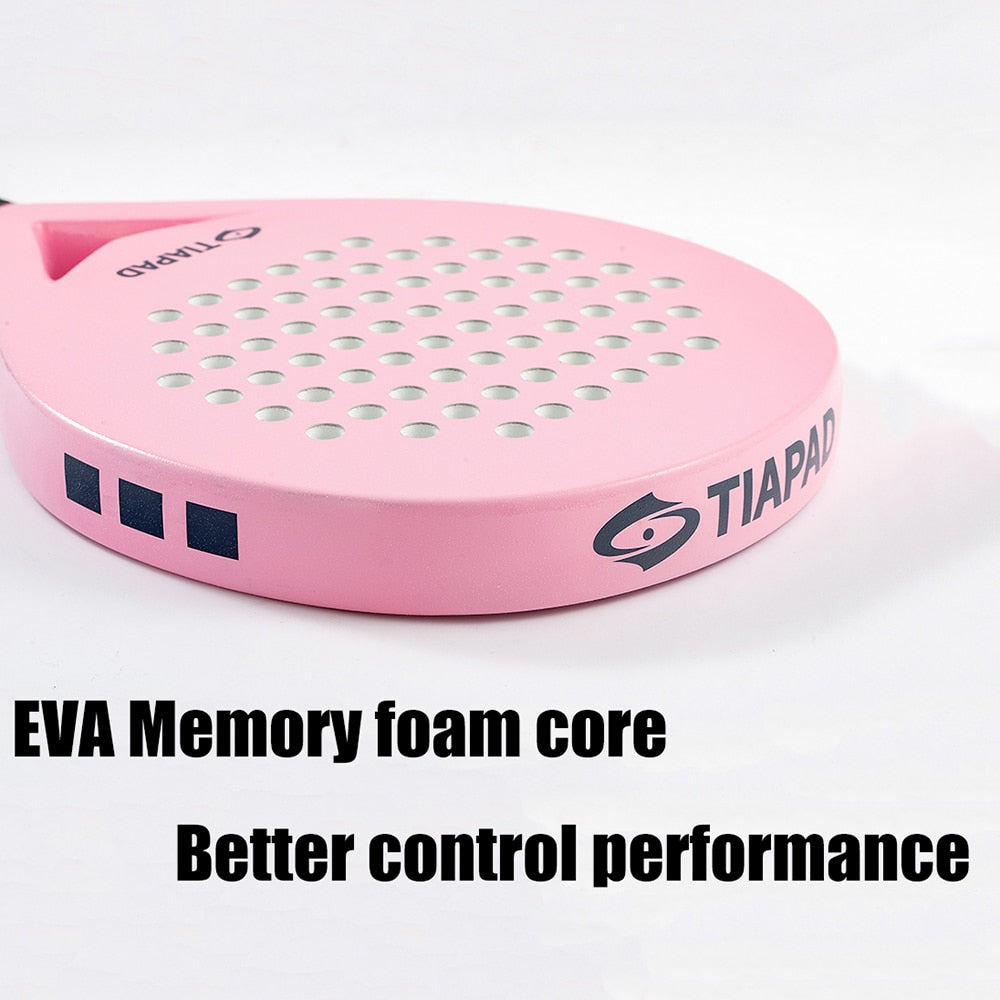 Padel Racket Carbon Fiber Frame and Soft EVA Core Well-Balanced Paddle, Padel Racket for Women Beginners