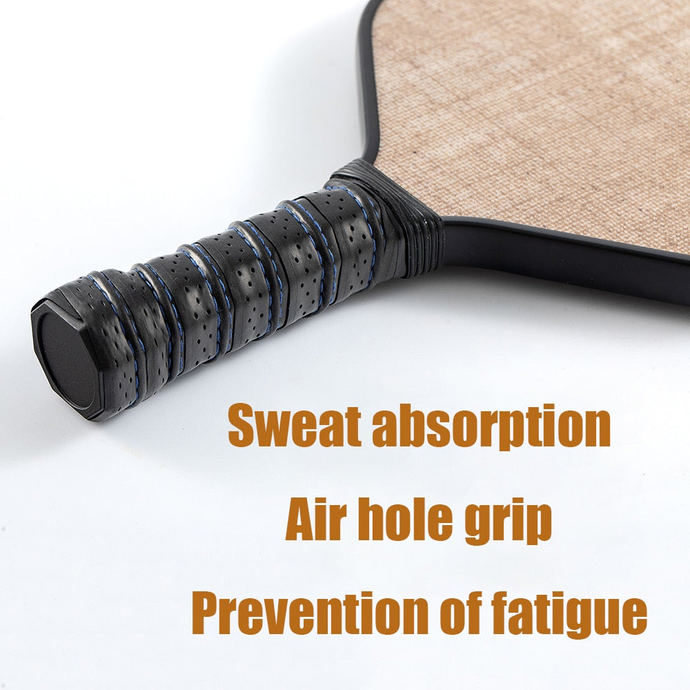Pickleball Paddles Flax Fiber+Carbon Fiber Surface Polypropylene Honeycomb Inner Core Pickle Ball Racket with Comfortable Grip