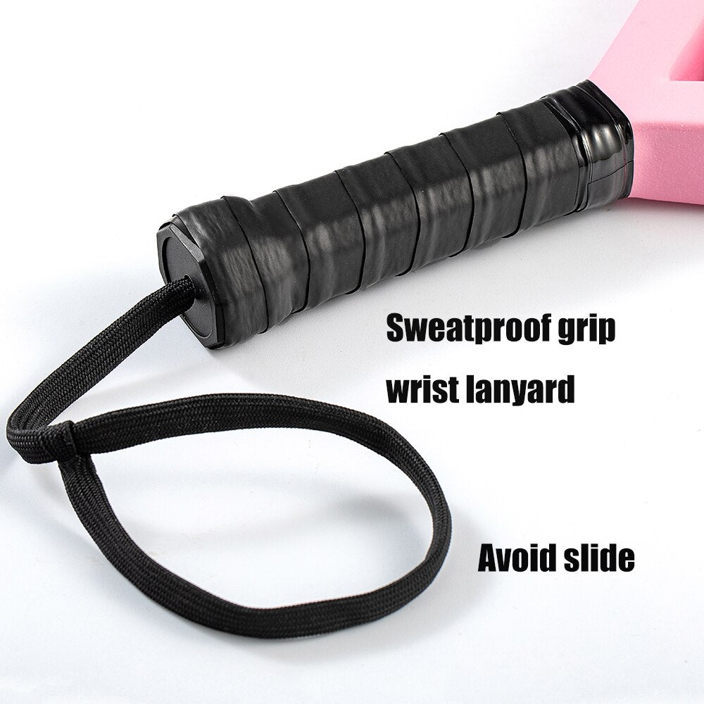 Padel Racket Carbon Fiber Frame and Soft EVA Core Well-Balanced Paddle, Padel Racket for Women Beginners