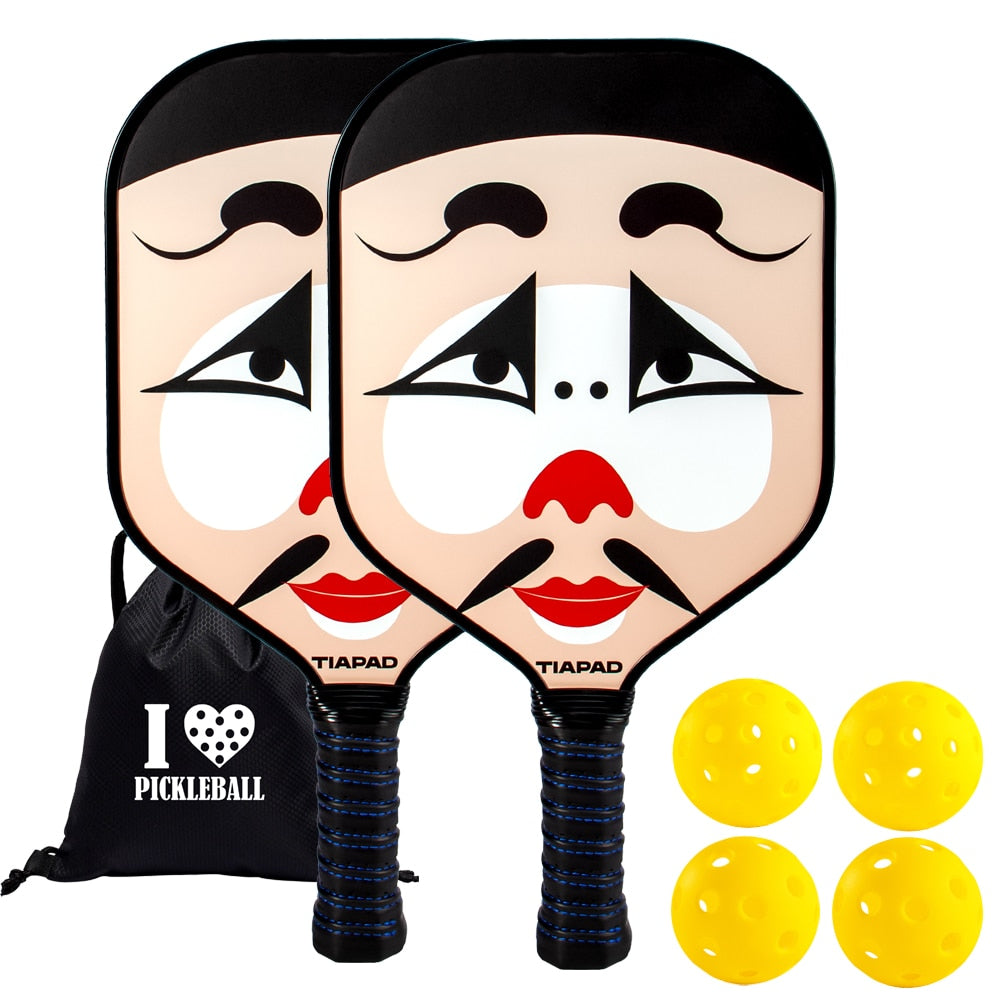 Pickleball Racket Set of 2, USAPA Approved Carbon Fiber Surface Pickleball Paddles, Indoor & Outdoor Pickle Balls for Women Men