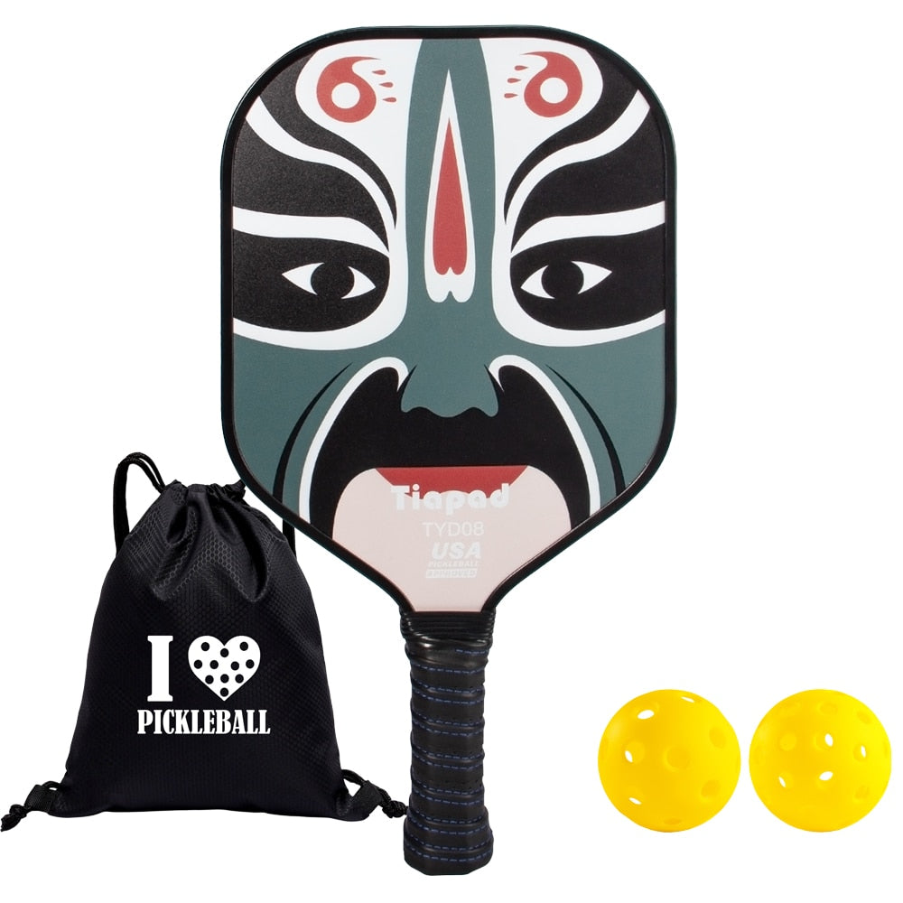 Pickleball Racket Set of 2, USAPA Approved Carbon Fiber Surface Pickleball Paddles, Indoor & Outdoor Pickle Balls for Women Men
