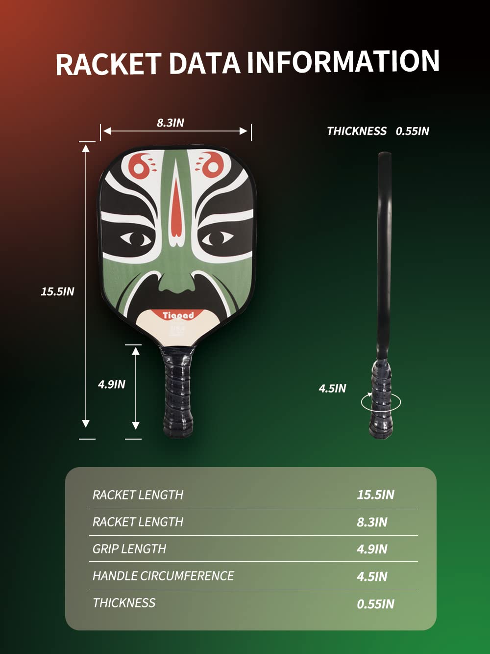 Pickleball Racket Set of 2, USAPA Approved Carbon Fiber Surface Pickleball Paddles, Indoor & Outdoor Pickle Balls for Women Men