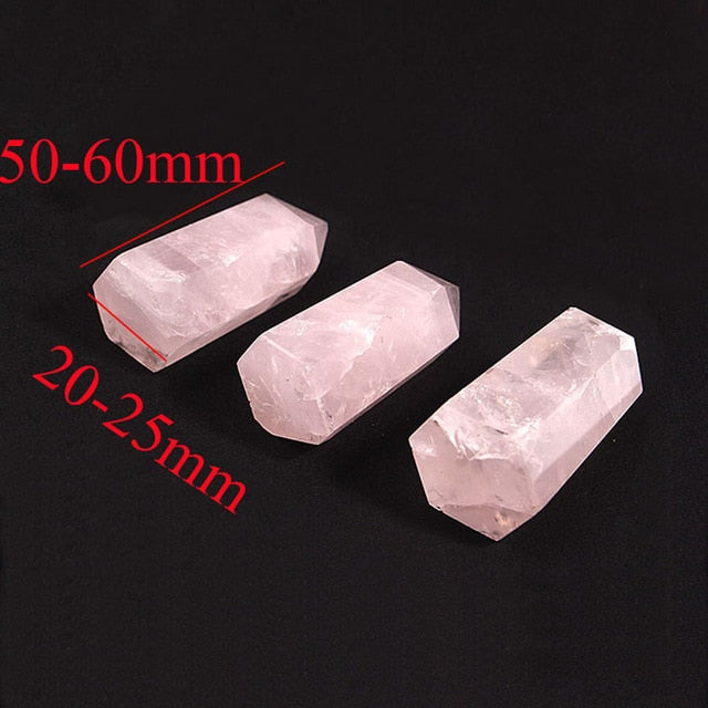 1PC Large 100% Natural Rock Pink Rose Quartz Point Healing Crystal Stone 50-60mm and 70-75mm Handmade Home Decor