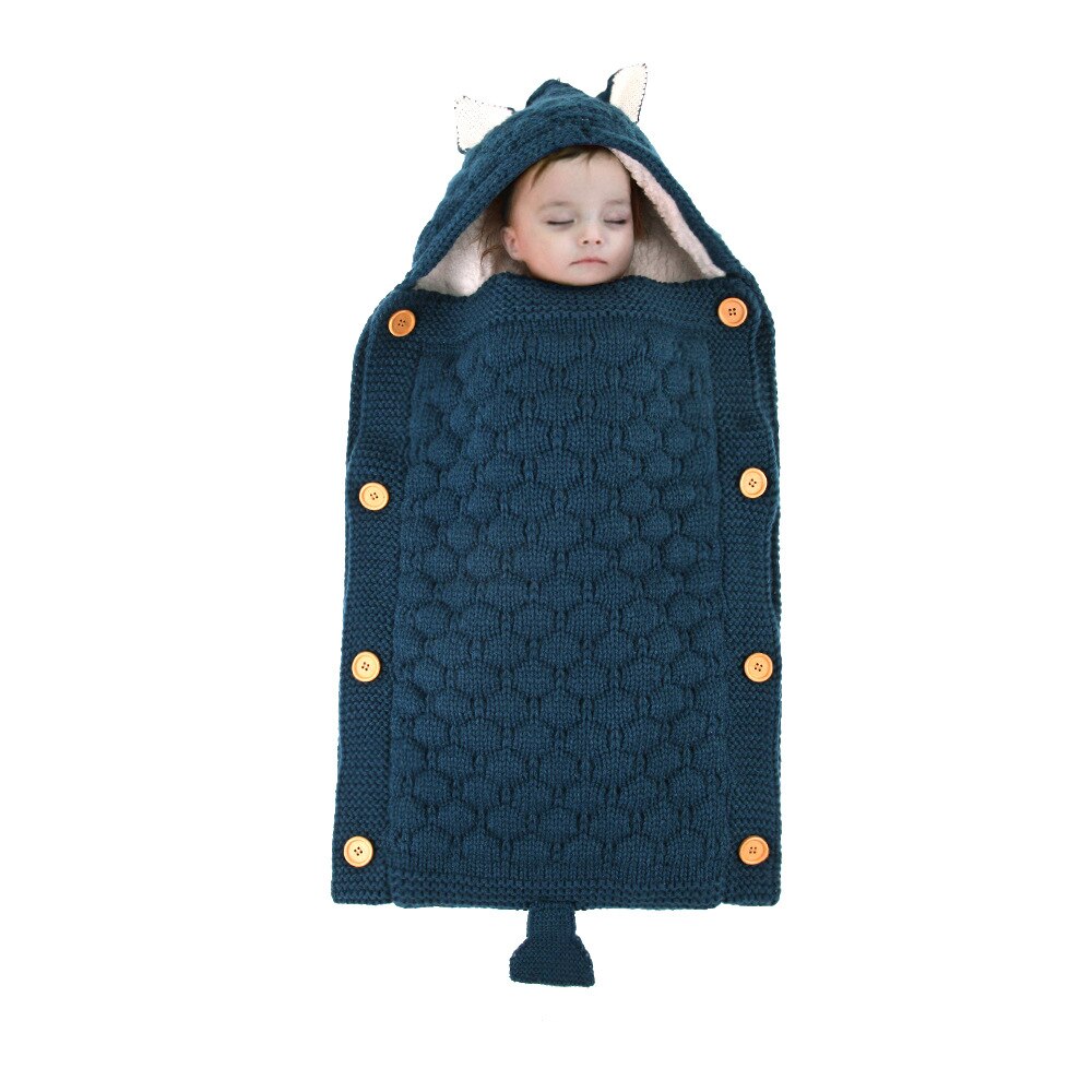Baby Sleep Bag Newborn Sleepsack Warm Knitted Stroller Sleep Sack Toddler Knit Swaddling Blanket  for 1-12Months