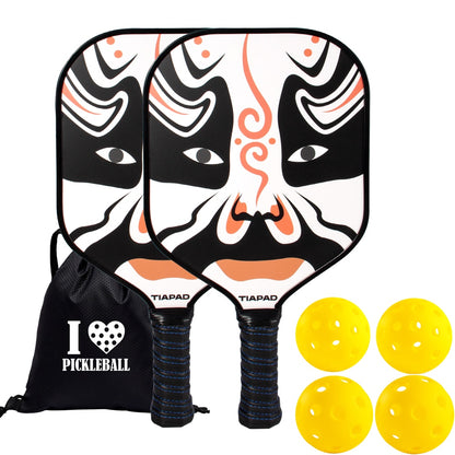 Pickleball Racket Set of 2, USAPA  Approved Carbon Fiber Surface Pickleball Paddles, Indoor & Outdoor Pickle Balls for Women Men