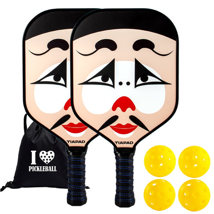 Pickleball Racket Set of 2, USAPA  Approved Carbon Fiber Surface Pickleball Paddles, Indoor & Outdoor Pickle Balls for Women Men