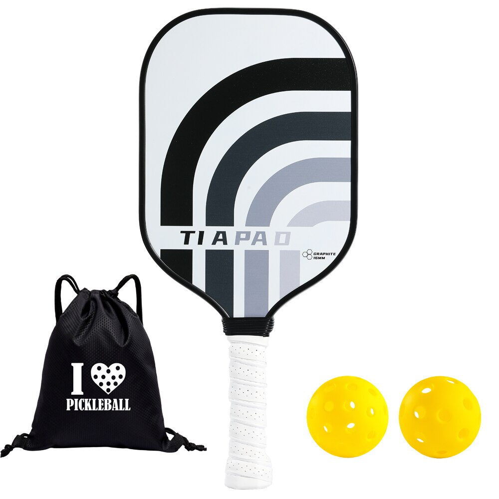 Pickleball Paddles Set Carbon Fiber PP Honeycomb Inner Core Extended Grip Lightweight Pickleball Paddles